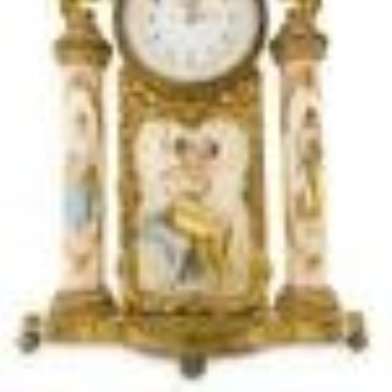 Antique "Prodige" Bronze & Porcelain clock