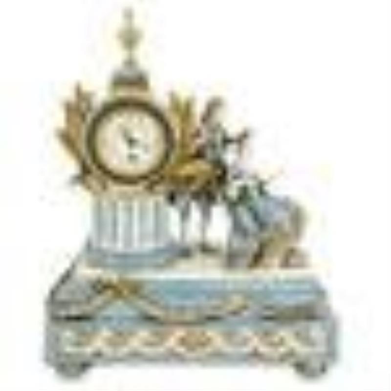 Antique Capodimonte Mantle Clock Set