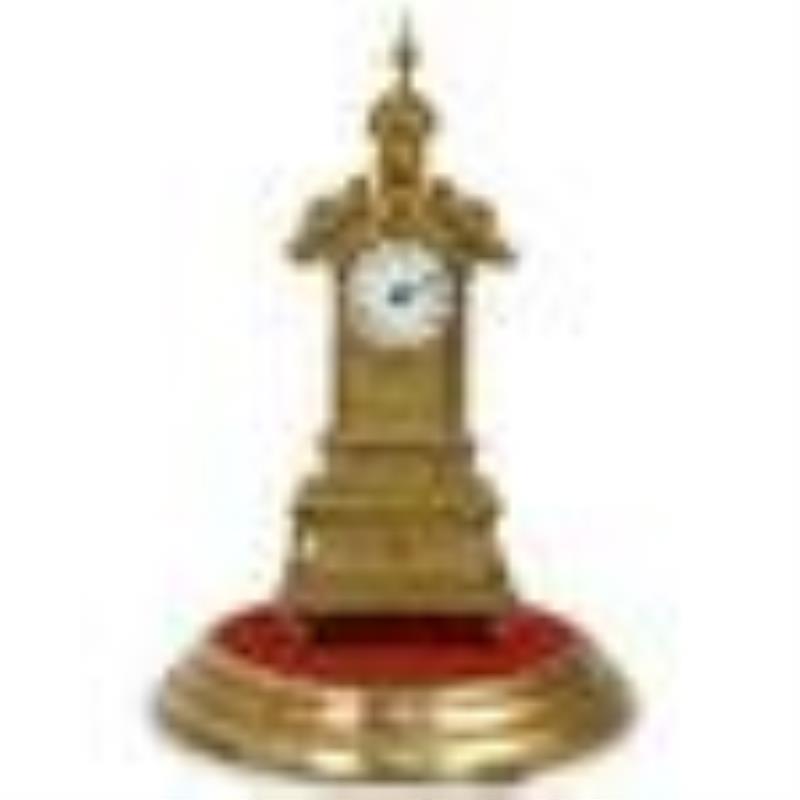 19th Cent. French Raingo Dore Bronze Clock with Dome