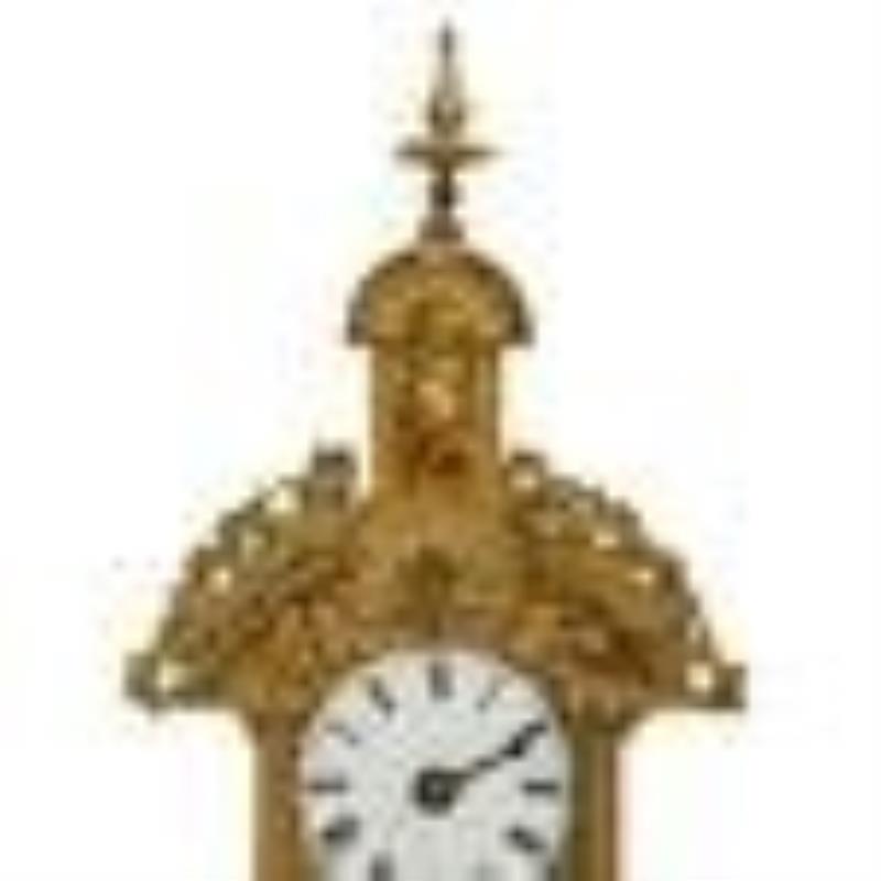 19th Cent. French Raingo Dore Bronze Clock with Dome