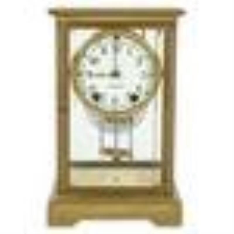 Seth Thomas Brass & Glass Cased Mantle Clock