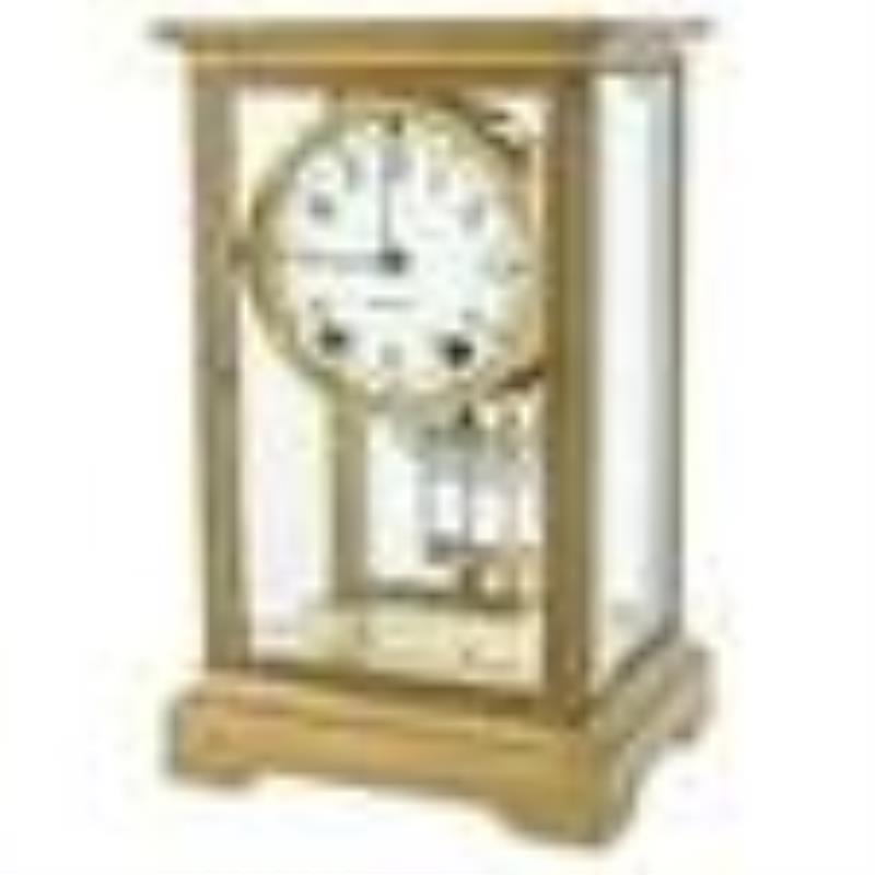 Seth Thomas Brass & Glass Cased Mantle Clock