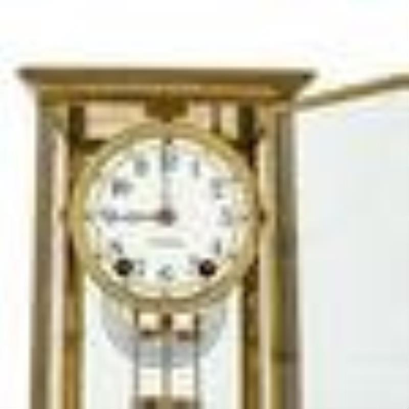 Seth Thomas Brass & Glass Cased Mantle Clock