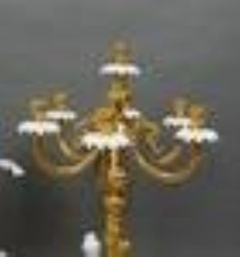 Bronze & Bisque Porcelain 3 Pieces Clock Garniture