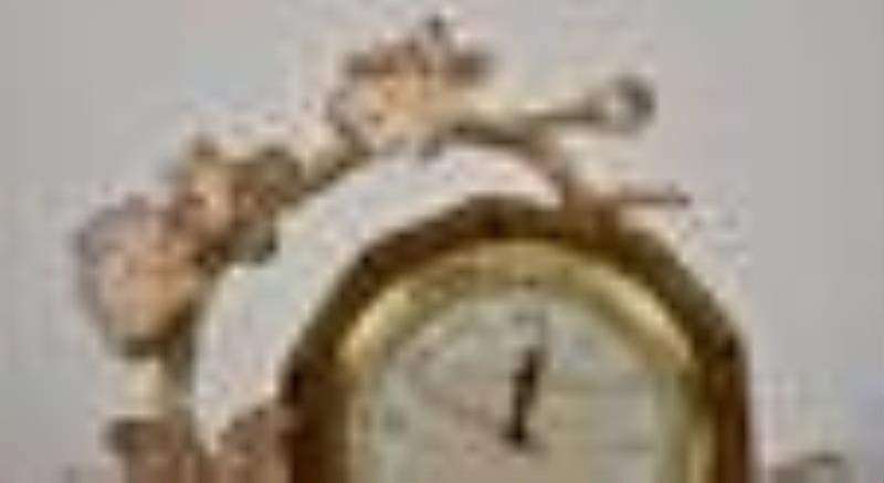 Jay Strongwater Orchid Clock. Ht. 5”. With original