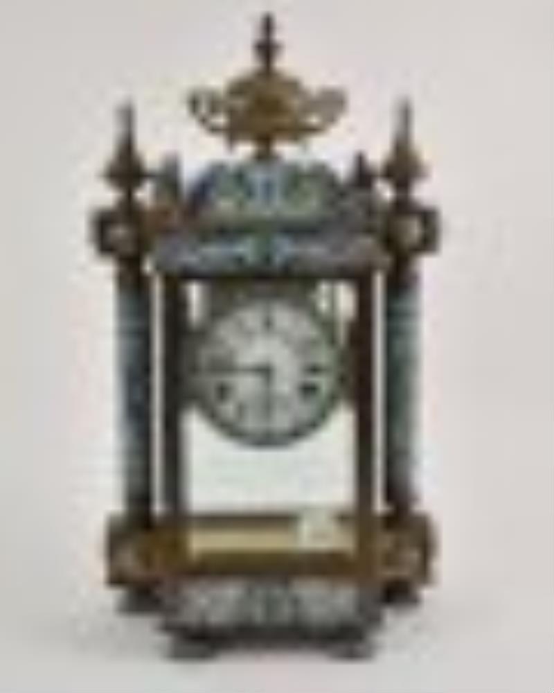 Bronze & CloisonnÃ© Shelf Clock