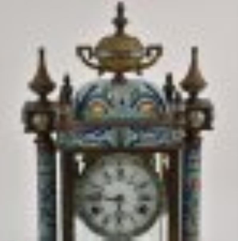 Bronze & CloisonnÃ© Shelf Clock