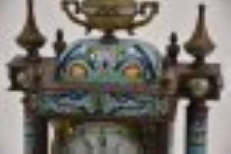 Bronze & CloisonnÃ© Shelf Clock