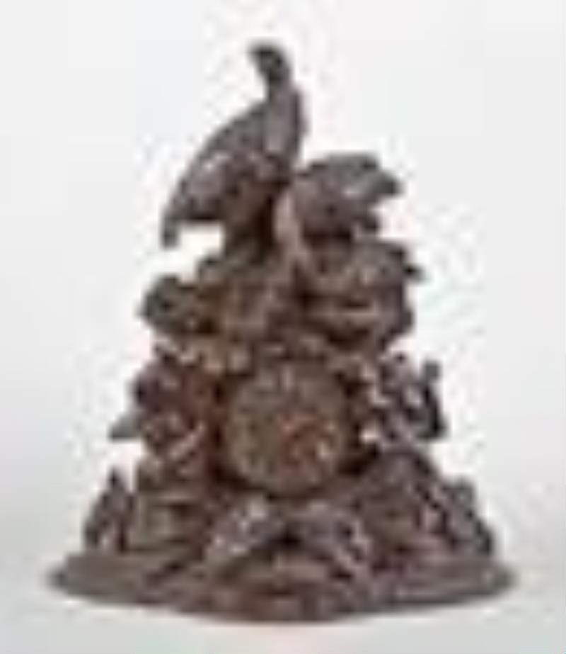 German Black Forest Carved Shelf Clock