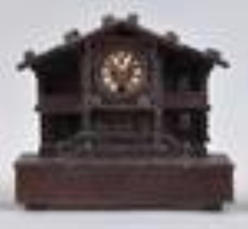 Miniature Black Forest Shelf Clock with Music Box