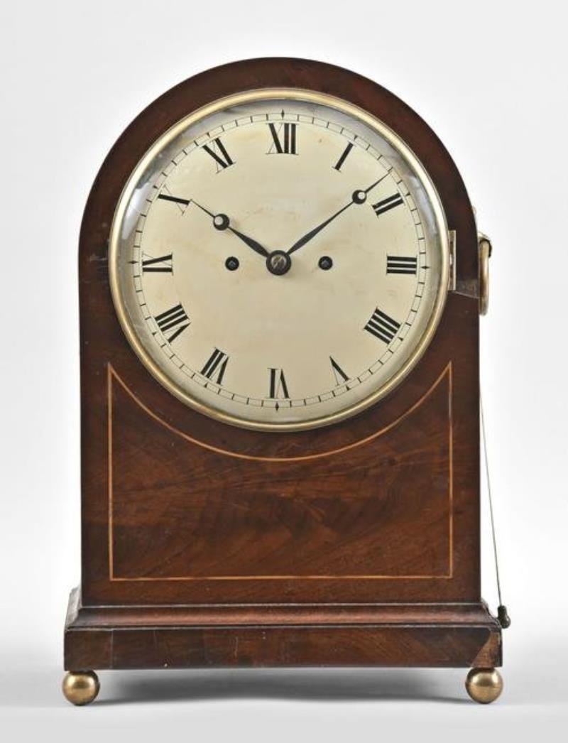 Unknown English round top bracket clock