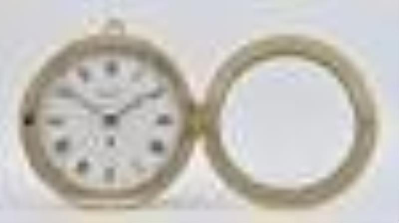 A heavy brass ships clock signed James Muirhead Glasgow