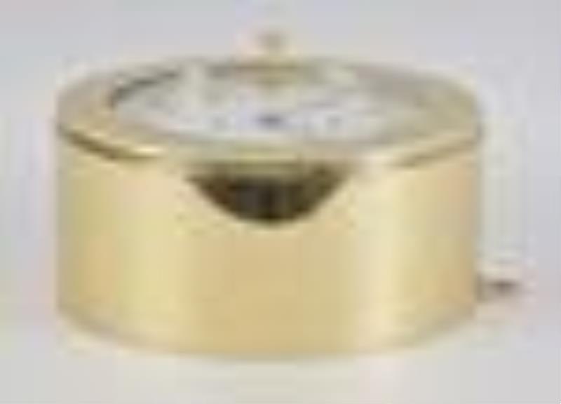 A heavy brass ships clock signed James Muirhead Glasgow