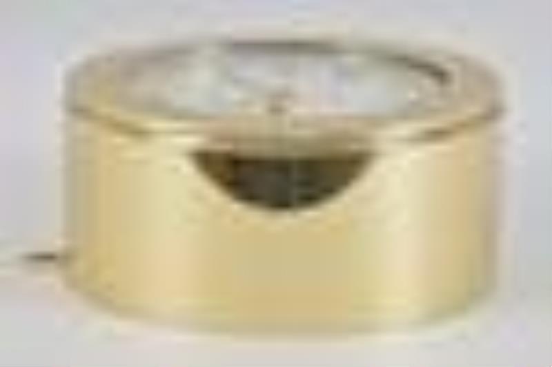 A heavy brass ships clock signed James Muirhead Glasgow