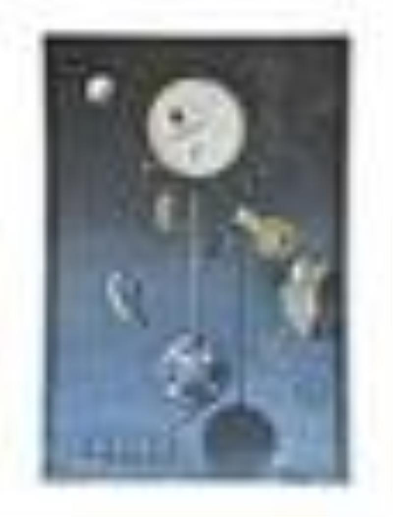A surrealist – superrealist Riefler clock painting by