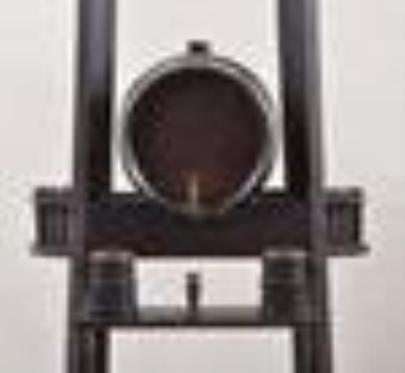 Mission Oak Style Tall Clock with Wine Cask