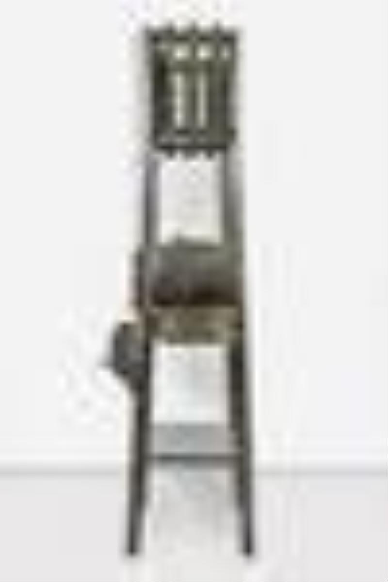 Mission Oak Style Tall Clock with Wine Cask