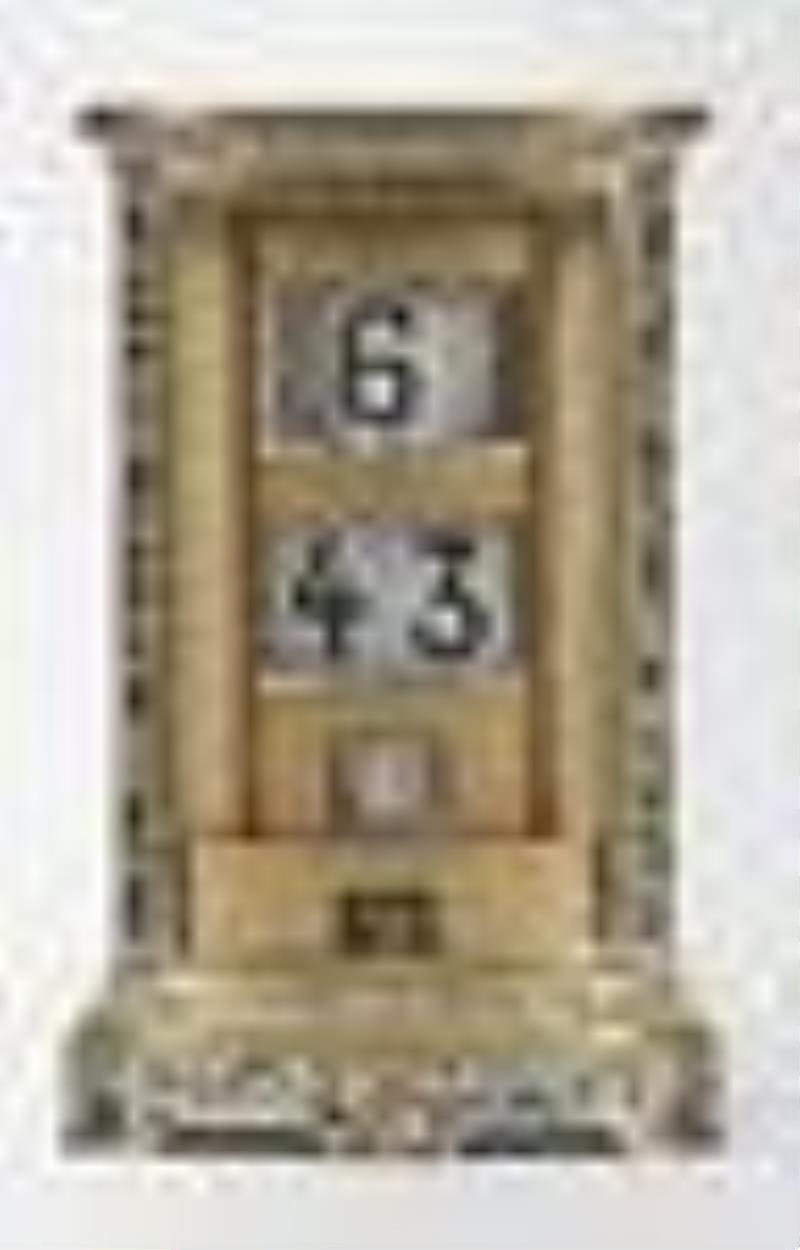 A rare and unusual large ticket clock with champleve