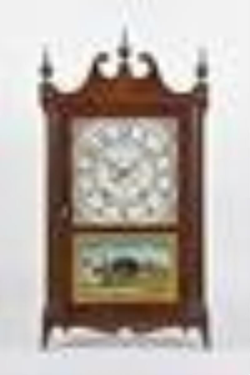 Mark Leavenworth pillar & scroll shelf clock