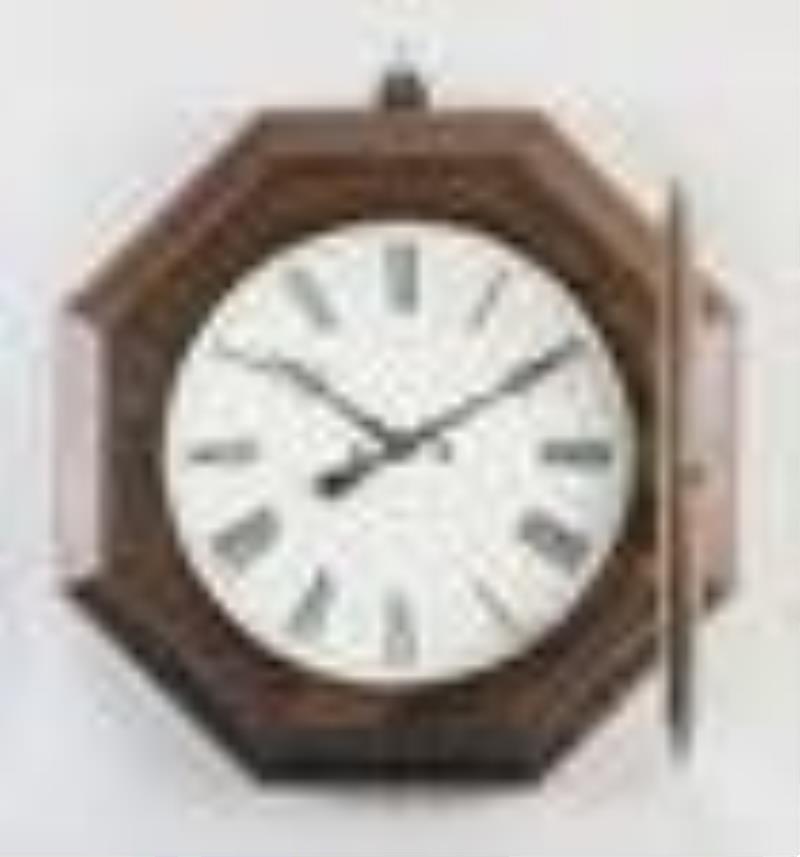 Atkins Clock Co., ogee octagon wall clock with 30 day