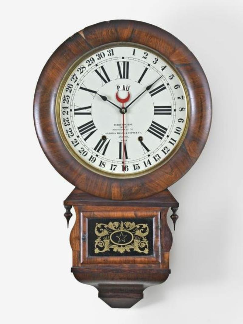 Ansonia Brass & Copper Calendar Clock