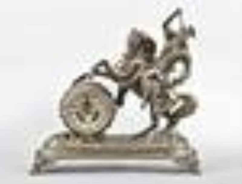 Gilbert Clock Co. Hercules figural mantel clock