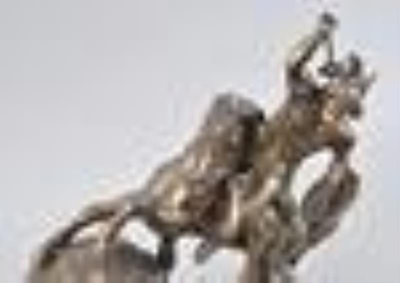 Gilbert Clock Co. Hercules figural mantel clock