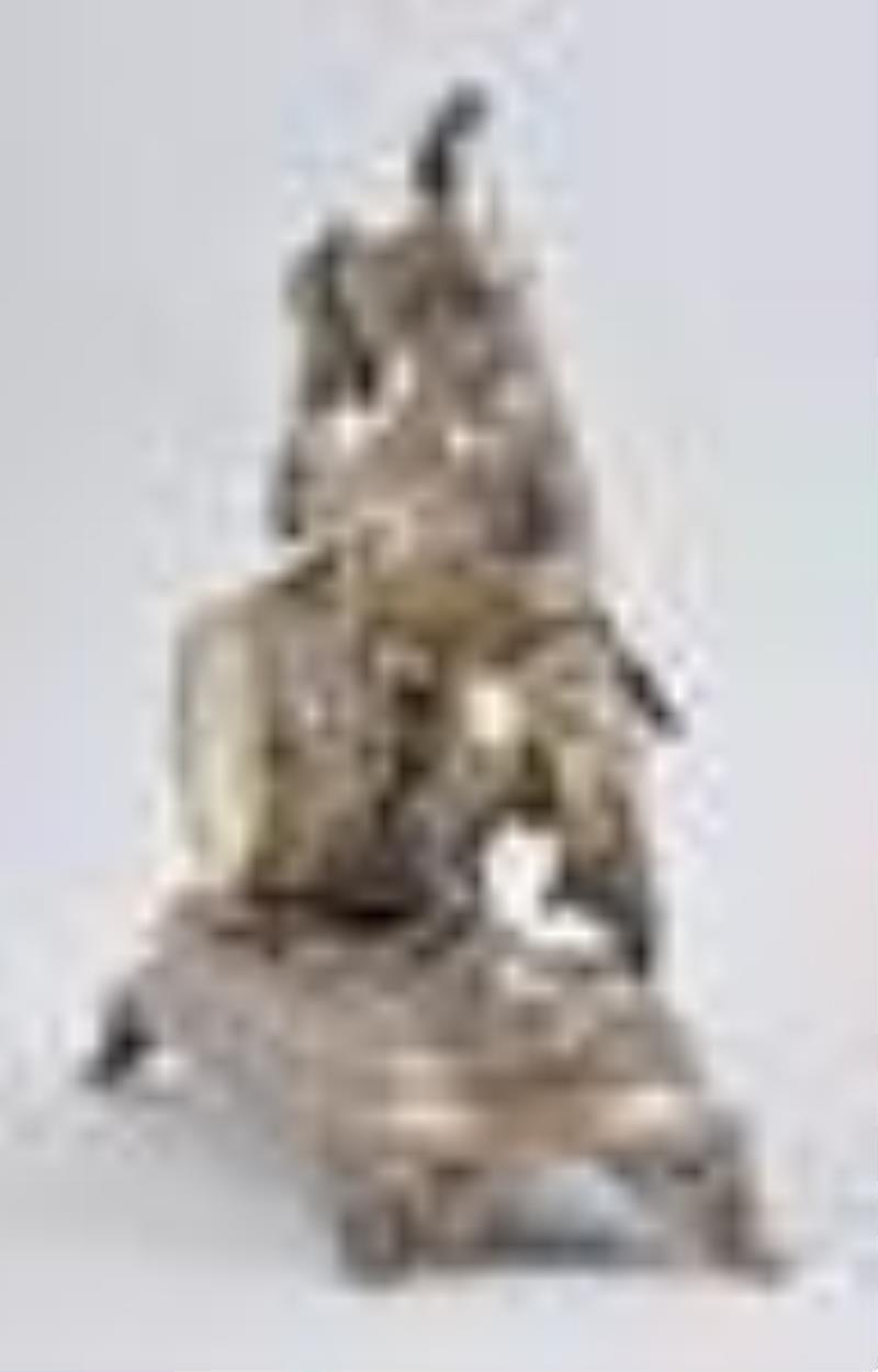 Gilbert Clock Co. Hercules figural mantel clock