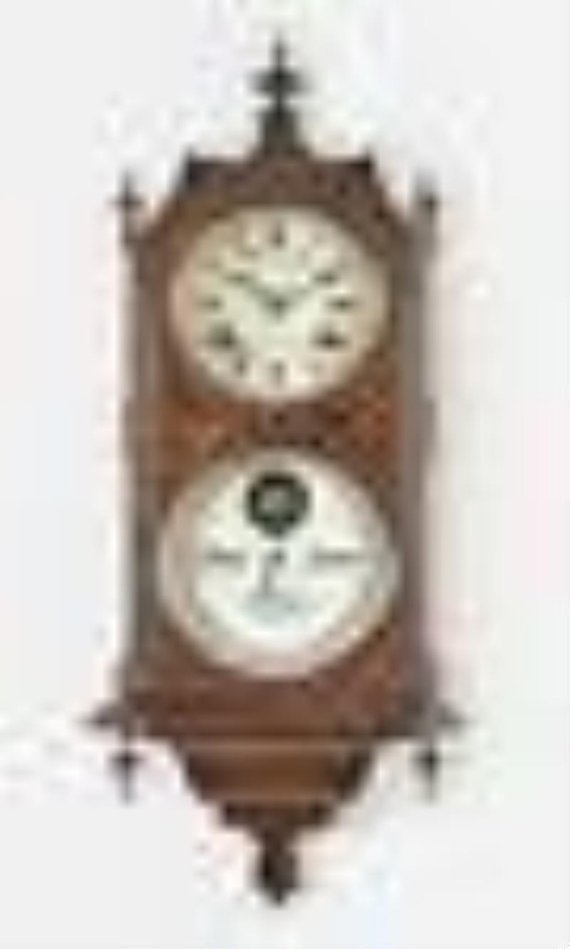 Ithaca No. 7 Hanging Cottage double dial calendar clock