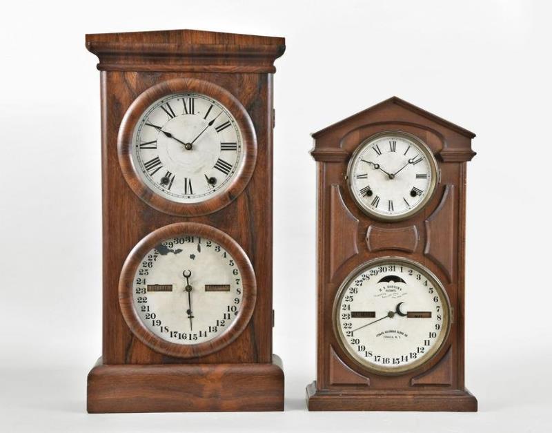 Seth Thomas and a Waterbury double dial calendar clocks Price Guide