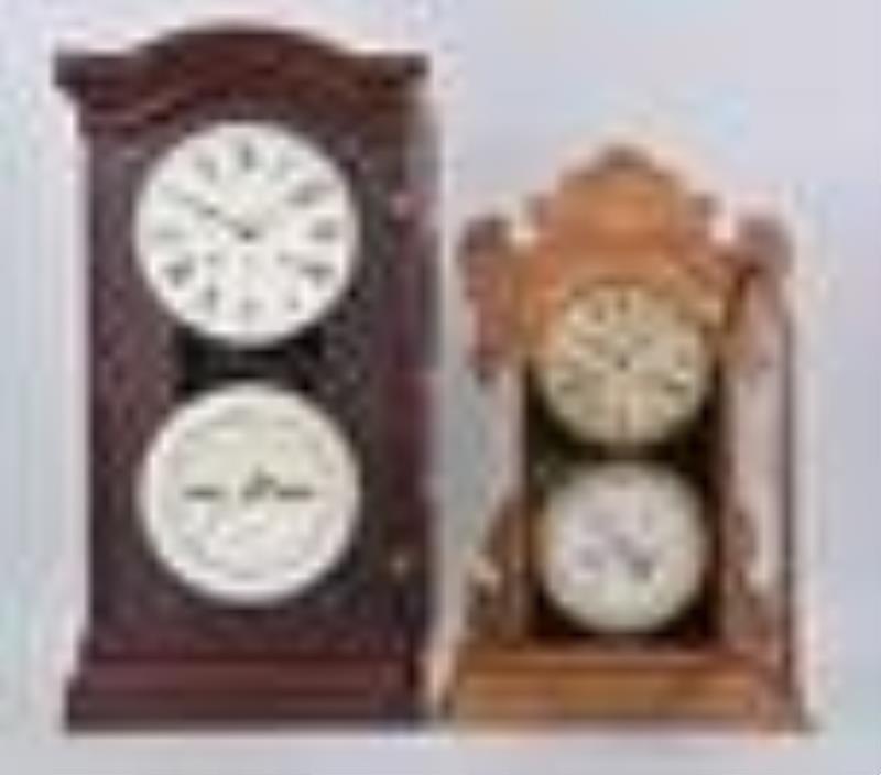 Seth Thomas and a Waterbury double dial calendar clocks