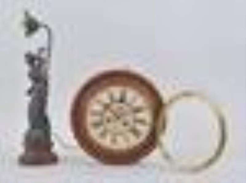 Ansonia Cable wall clock and a French electric figural