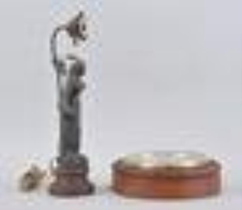 Ansonia Cable wall clock and a French electric figural