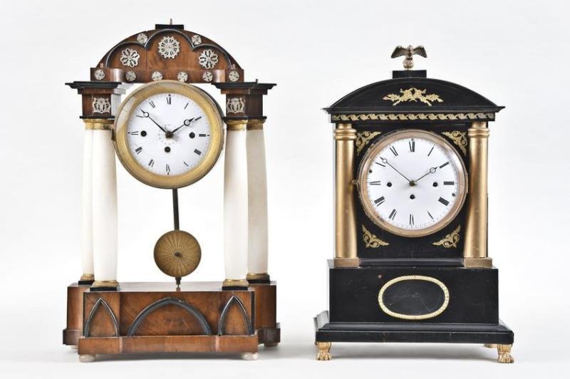 Two Austrian mantel clocks