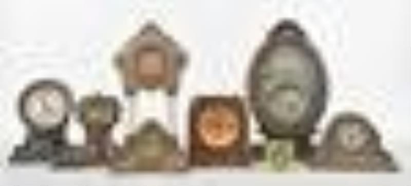 Nine clocks including Lux, Seth Thomas, Sangamo and