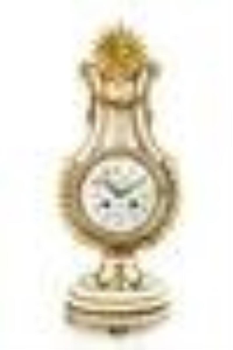 Tiffany & Co. Bronze & Marble Clock Set