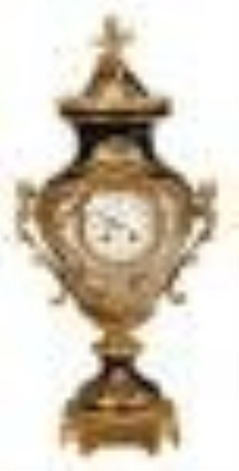 Sevres Bronze Mounted Porcelain Mantel Clock