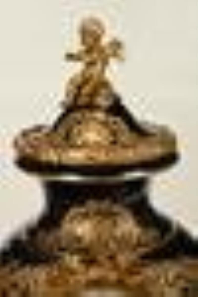 Sevres Bronze Mounted Porcelain Mantel Clock
