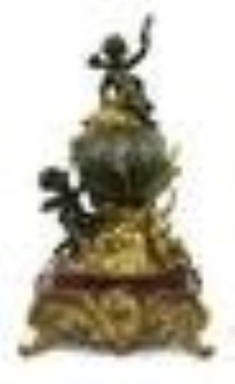 19 CENTURY FRENCH BRONZE & MARBLE CLOCK