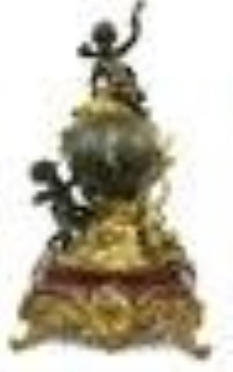 19 CENTURY FRENCH BRONZE & MARBLE CLOCK