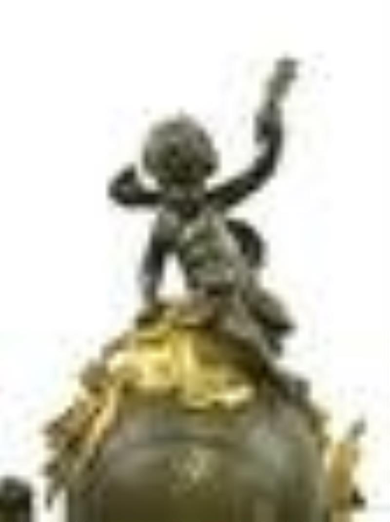 19 CENTURY FRENCH BRONZE & MARBLE CLOCK