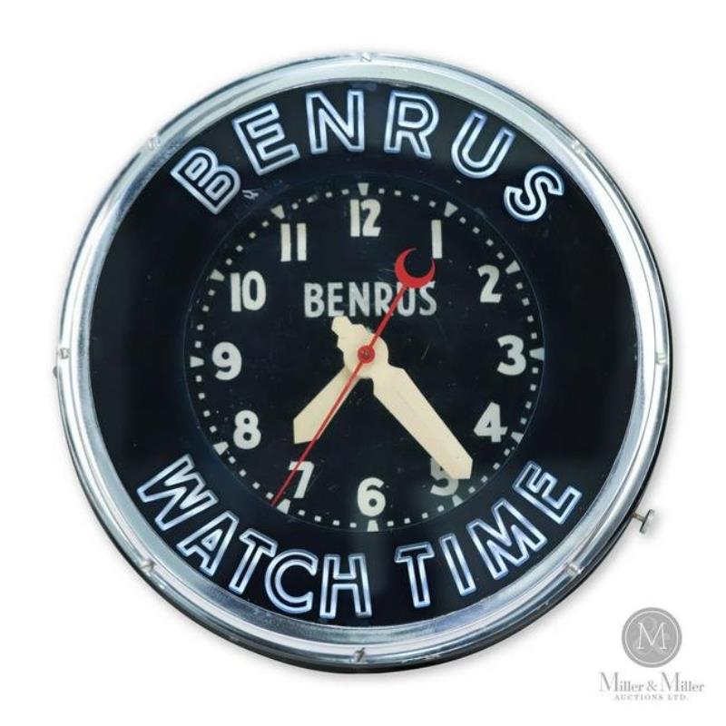 Benrus Watches Neon Wall Clock