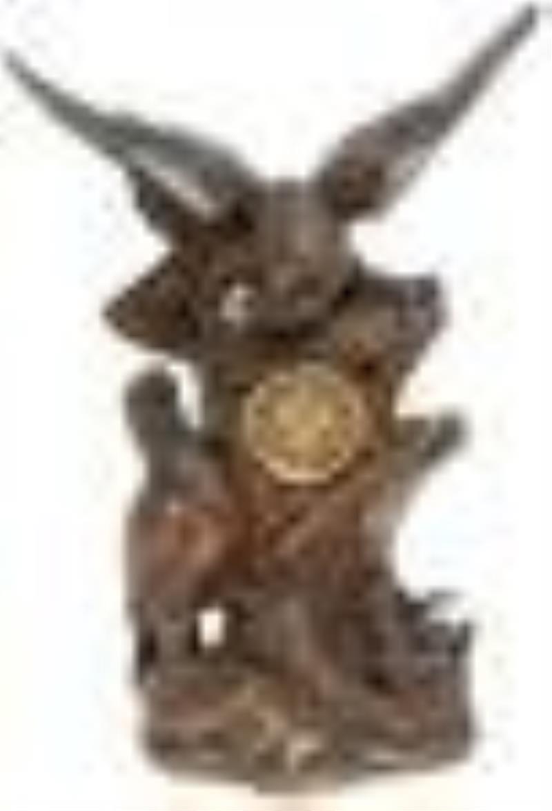 Monumental German Walnut Falcon Clock