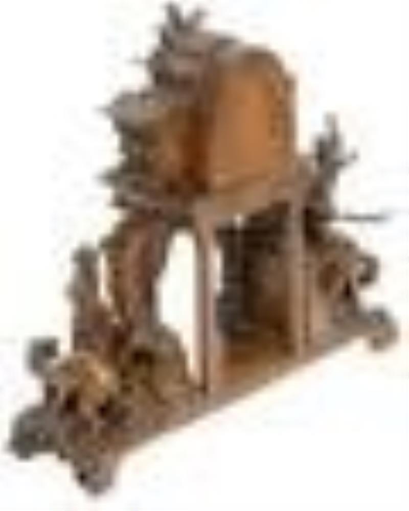 Early 19thc German Wood Mantel Clock Greek Mythology