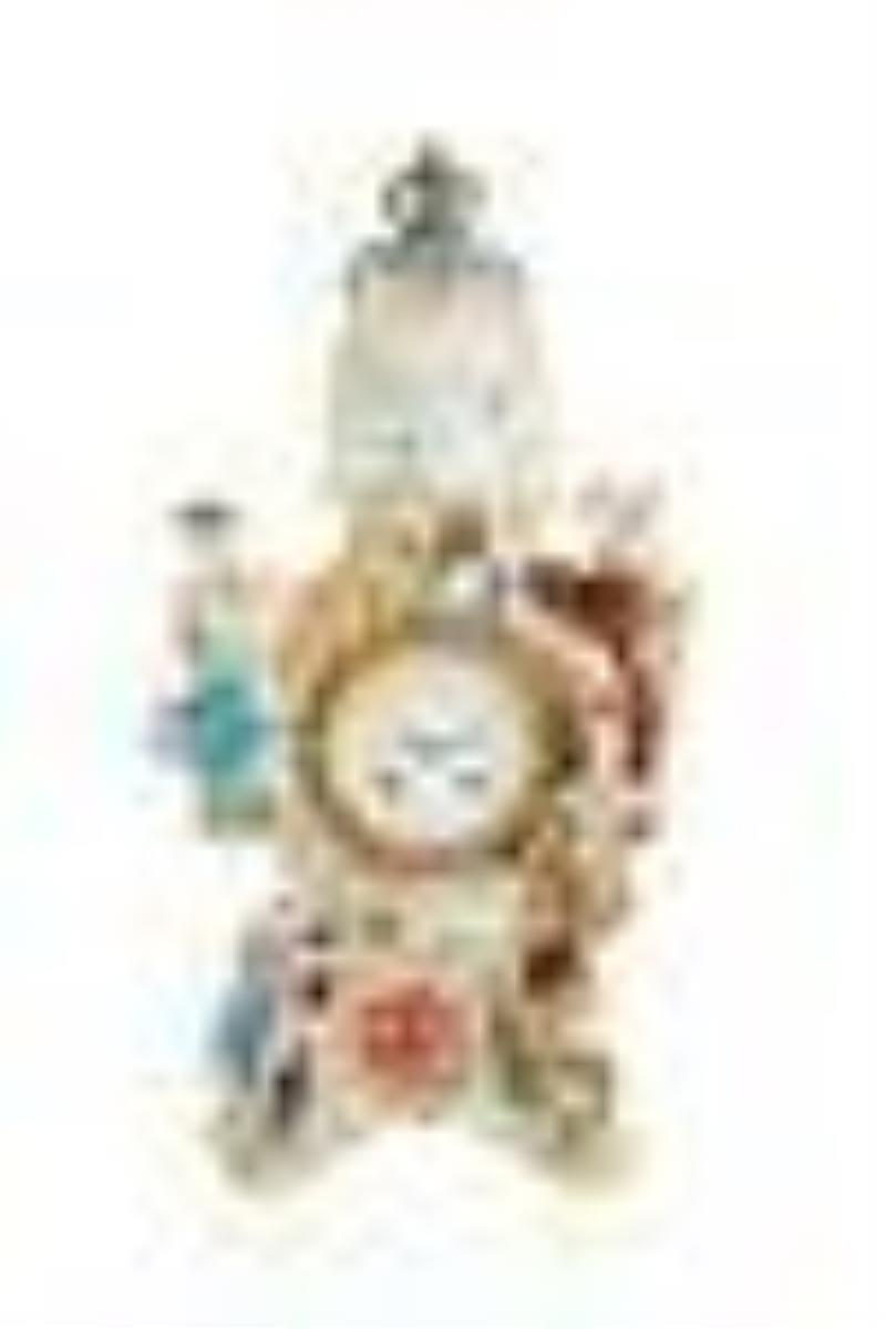 MEISSEN-STYLE PORCELAIN MANTLE CLOCK