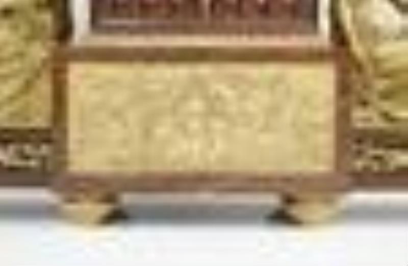 An Antique Tiffany Bronze & Marble Clock