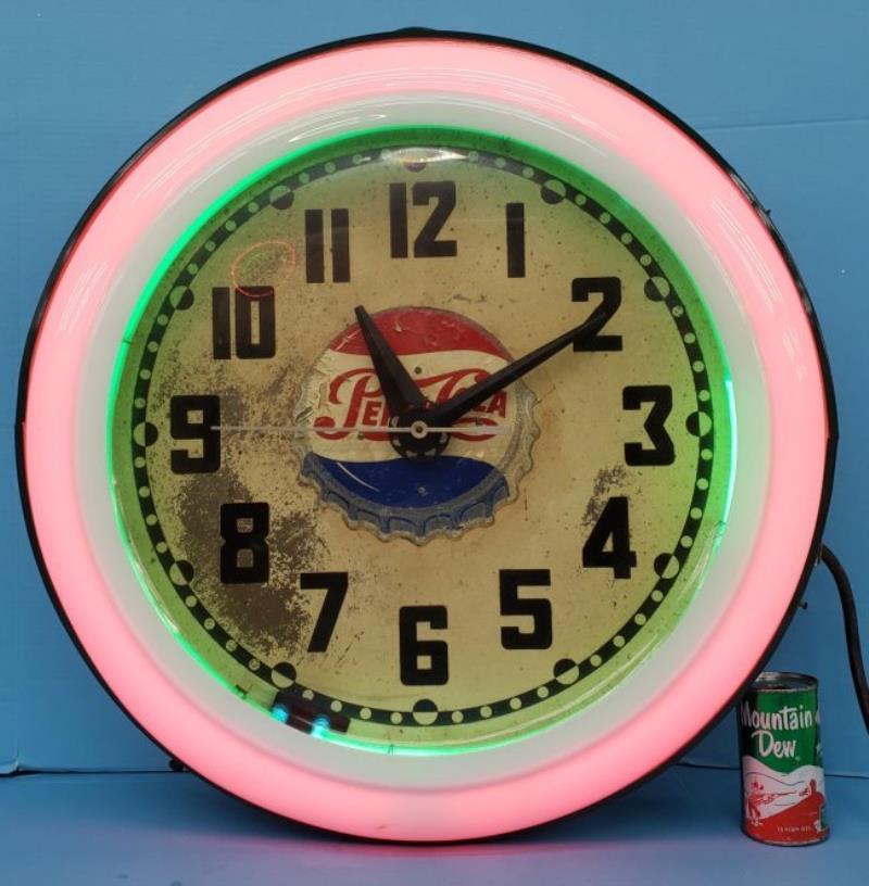 Pepsi Cola neon Cleveland clock