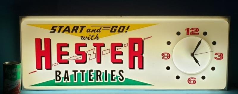 Hester Batteries Automotive Parts Store Clock