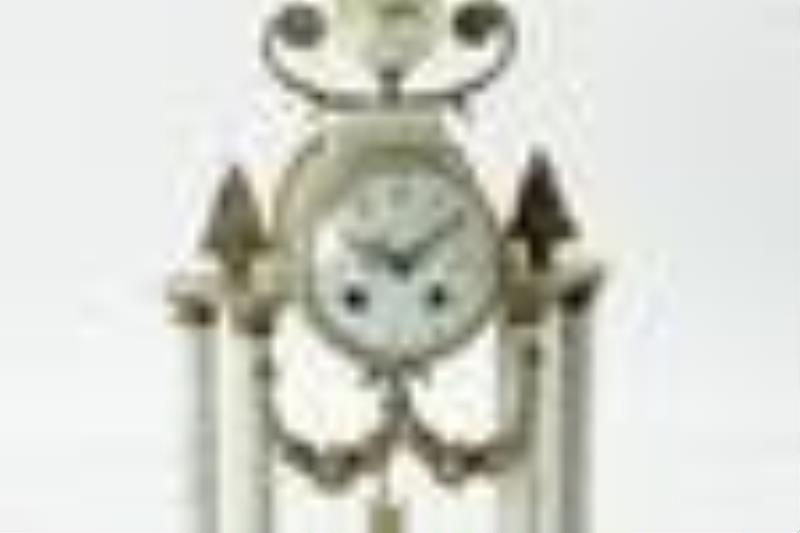 19thC French Marble Clock and Obelisks Set
