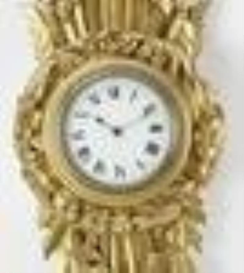 French Carved Giltwood Wall Clock